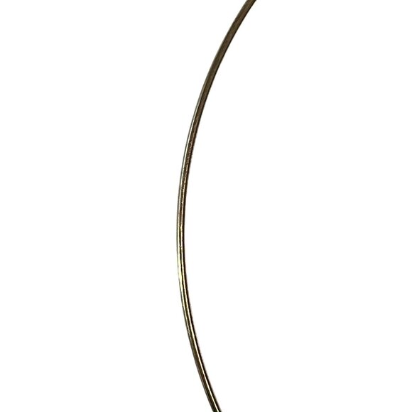 Choker Necklace Wooden Pendant Gold-Tone Metal Aqua Beads Lobster Clasp Closure - Picture 5 of 6